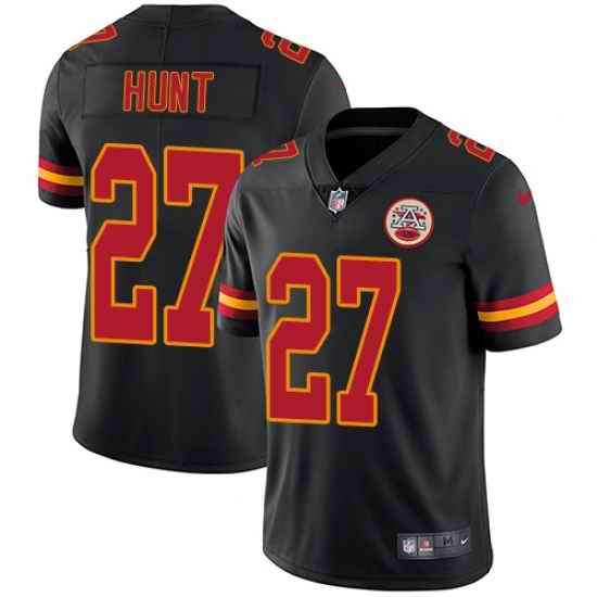 Nike Chiefs #27 Kareem Hunt Black Mens Stitched NFL Limited Rush Jersey